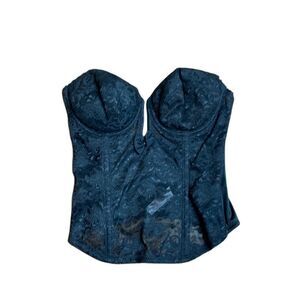 60s Vintage Sophistique by smoothie black lace plunge corset top 34B